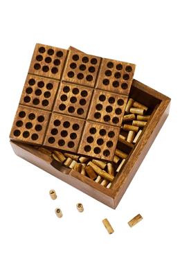 Matr Boomie Sudoku Wooden Peg Game - Hand Carved Wood