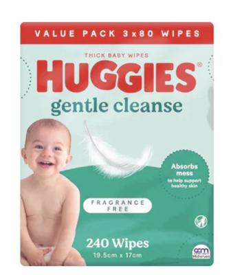 Huggies Thick Baby Wipes Fragrance Free 240 pack | Woolworths