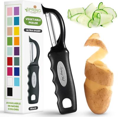 Amazon.com: Spring Chef Original Swivel Vegetable Peeler with Soft Grip Handle, Black | Premium Potato Peeler w/ Ultra Sharp Stainless Steel Blades, M