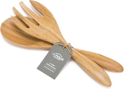 Amazon.com | Dehaus® 12 Extra Large Bamboo Salad Servers - Wooden Salad Serving Spoons - Eco Friendly Salad Tossing Utensils - Giant Wooden Salad Hand