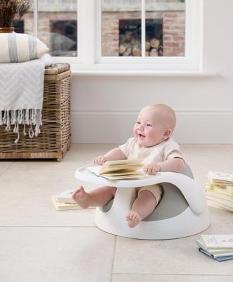 Snug Floor Seat with Activity Tray - Pebble Grey – Mamas & Papas UK