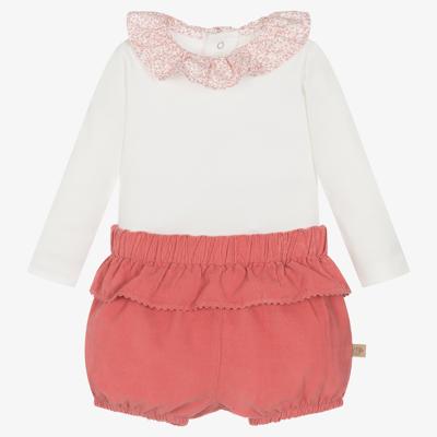 Chic by Laranjinha - Baby Girls Ivory & Pink Shorts Set | Childrensalon Outlet
