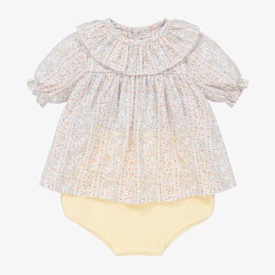 Mebi - Girls Yellow Floral Shorts Set | Childrensalon Outlet
