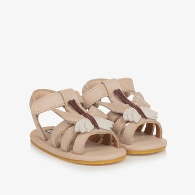 Donsje - Baby Girls Pink Leather Butterfly Sandals | Childrensalon Outlet
