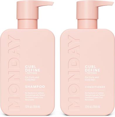 Amazon.com : MONDAY HAIRCARE Curl Define Shampoo + Conditioner Set (2 Count) 12 oz Each Nourishes Curls, Tames Frizz, Coconut Oil and Shea Butter Enha