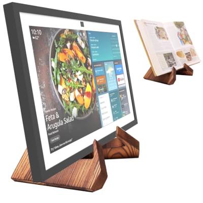 Solid Wood tablet computer Stands compatible for show15, show21,Support both horizontal and vertical modes.and suitable for Cookbook Stand for Kitchen