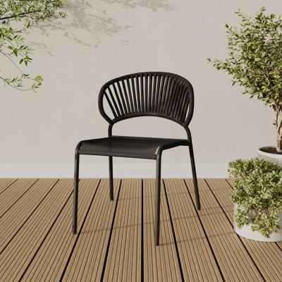 HOMETRENDS Elora Steel Outdoor Stacking Chair, Black - Walmart.ca