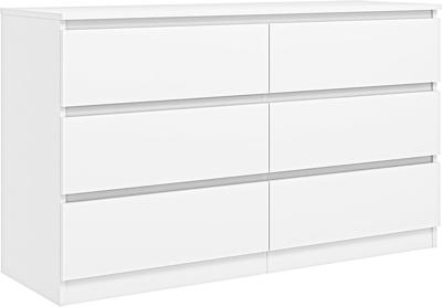 Amazon.com: Vibe & Dine White Dresser 6 Drawer, Modern Double Dresser for Bedroom, Wood Chest of Drawers with Wide Storage for Living Room : Home & Ki