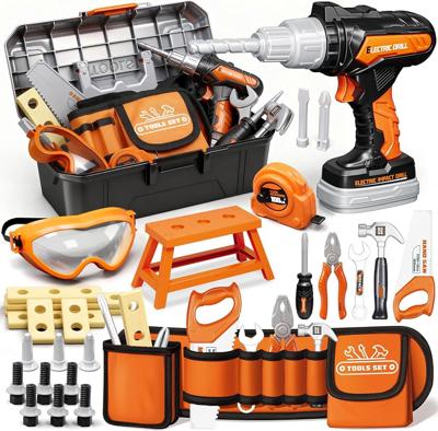 Amazon.com: Kidbloom Kids Tool Set, 50 Pcs Construction Toys, Toys for 3 Year Old Boys | Toddler Tool Set with Toy Drill, Portable Tool Box & Tool Bel