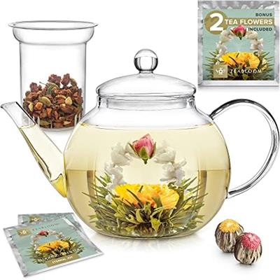 Amazon.com: Teabloom Stovetop & Microwave Safe Glass Teapot