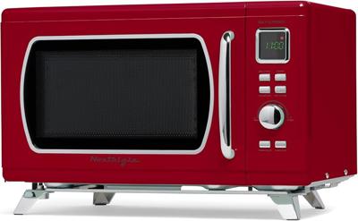 Amazon.com: Nostalgia Mid-Century Retro Countertop Microwave Oven - Large 900-Watt - 0.9 cu ft - 8 Pre-Programmed Cooking Settings - Digital Clock - K