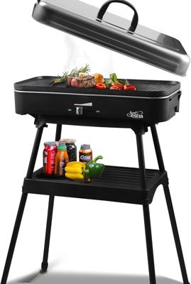 Amazon.com: Artestia 1800W Electric Outdoor Grills with Lid Indoor Smokeless Grill for Balcony with Temperature Control Portable Removable Stand Grill