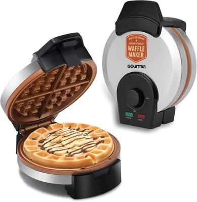 Amazon.com: Gourmia Belgian Waffle Maker – Compact Design with Upright Storage, Adjustable Browning, and Easy-Clean Nonstick Ceramic Plates, Stainless