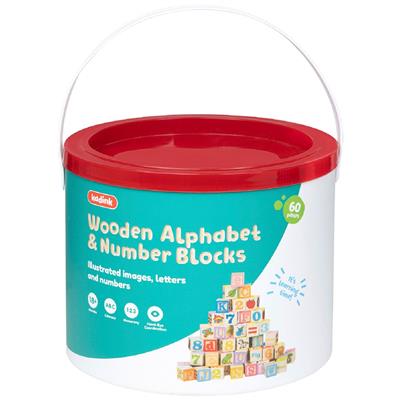 Kadink Wooden Alphabet and Number Blocks 60 Pieces | Officeworks