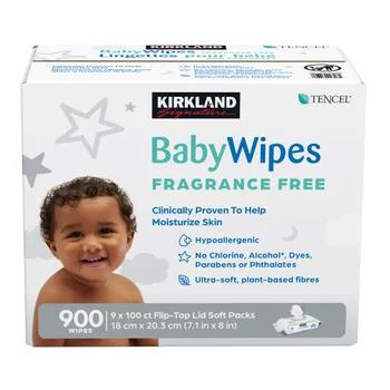 Kirkland Signature Baby Wipes, Fragrance Free, 9 Packs of 100 | Costco