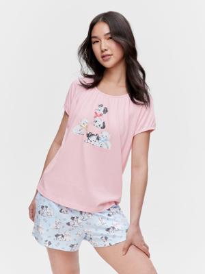 Peter Alexander Vintage Bow Animals Fashion Tee Pink