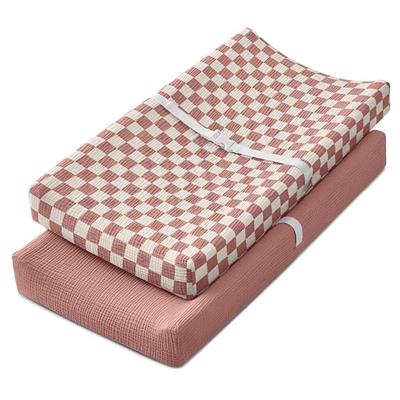 Amazon.com: Blissful Diary Muslin Changing Pad Cover for Girls Boys, Ultra Soft Breathable Cotton, Baby Diaper Change Table Pad Covers, 2Pack (Roman G