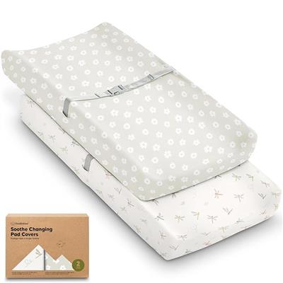 Amazon.com: 2-Pack Organic Changing Pad Covers for Girl, Boy, Neutral - 100% Cotton Changing Table Pad Cover, Soft Baby Nursery Diaper Changing Pad Sh