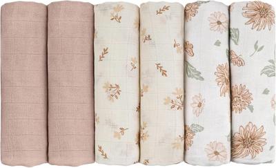 GLLQUEN BABY Muslin Squares Cloth for Baby, 6pack 70cm x 70cm Cotton Burp Cloths for Newborn, Absorbent & Breathable and Ideal to Clean, Wipe & Cover