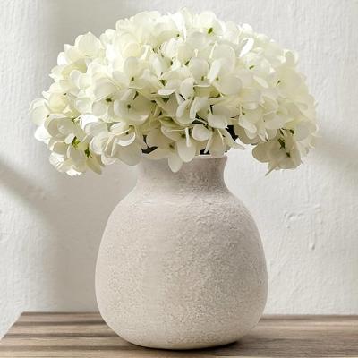 Ceramic Rustic Flower Vase, 6.1 Inch Cute Boho for Home Decor, Farmhouse Terracotta Vase for Living Room, Table, Shelf, Mantel Decoration, Farmhouse,
