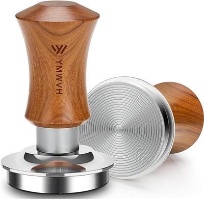 Espresso Tamper 53.3MM, Premium Barista Espresso Coffee Tamper with 2 Calibrated Spring Loaded Stainless Steel Ripple Base, Constant 30lb, Compatible