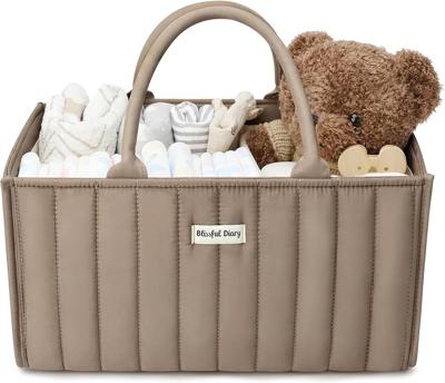 Blissful Diary Nappy Caddy Organiser, Baby Diaper Caddy for Nappy Station, Stylish Storage Basket for Newborn Essentials, Baby Shower Gifts for Girl o