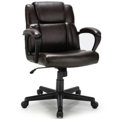 Costway Executive Leather Office Chair Adjustable Computer Desk Chair w/ Armrest | Best Buy Canada
