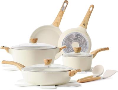 Amazon.com: SENSARTE Ceramic Cookware Sets, Pots and Pans Set Non stick, 14 Piece Induction Cookware, Non toxic Healthy Non Stick Kitchen Cooking Set,