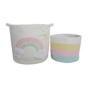 Unicorn Dreams Pack of 2 Storage Baskets | Dunelm