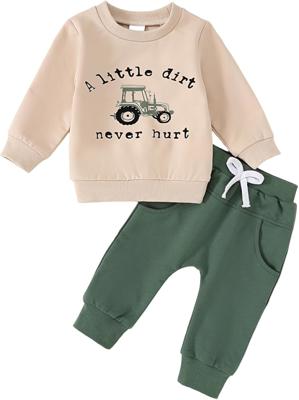 Amazon.com: Yvowming Baby Boy Clothes Fall Clothes Truck Print Long Sleeve Pullover Tops + Pant Sets Toddler Winter Outfits (Khaki, 12-18 Months): Clo