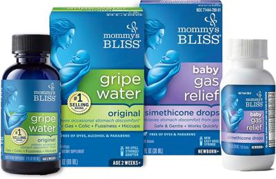 Amazon.com: Mommys Bliss Gripe Water & Baby Gas Relief Drops Combo Pack, Relieves Gas, Colic, Hiccups & Fussiness, Gentle for Babies, Total 3 oz : Ba