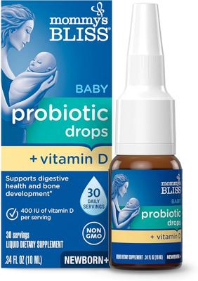 Amazon.com: Mommys Bliss Baby Probiotics + Vitamin D Drops, Supports Digestive Health & Immune Function*, 400IU Vitamin D , Supports Bone Development