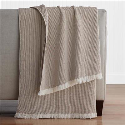 Cadence Solid Waffle-Weave Cotton Throw | The Company Store
