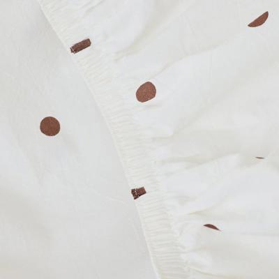 Stonewashed Cotton Chocolate & Coconut Spot Fitted Sheet