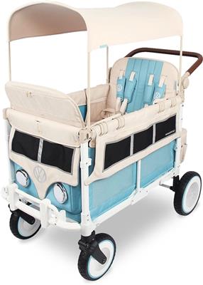 WonderFold Volkswagon Special Edition Quad (4 seater) Stroller Wagon - Bondi Blue