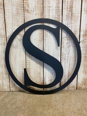 28 Inch Circle Monogram Metal Sign - Etsy