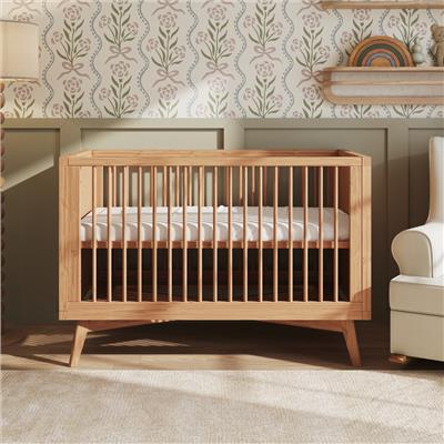 Mid-Century Convertible Crib in Hazelnut | Simply Nursery