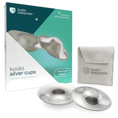 Koala Babycare Silver Nipple Shields - Silver Cups Breastfeeding for Nursing Newborn - Protect and Soothe Your Nursing Nipples - Made in Italy - Medic