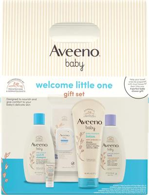Amazon.com: Aveeno Baby Welcome Little One Gift Set, Skincare Set with Nourishing Body Wash & Shampoo, Calming Bath Wash, All Over Wipes, Daily Moistu