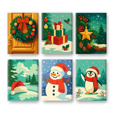 6 Mini Paint by Number | Snowy Christmas Set
 – Diy Art Club