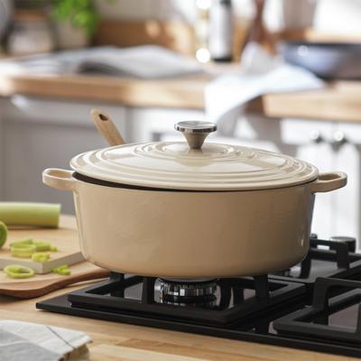 Habitat 4.7 Litre Cast Iron Oval Casserole Dish - Orange