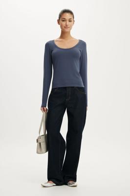 Everyday Smooth Scoop Neck Long Sleeve