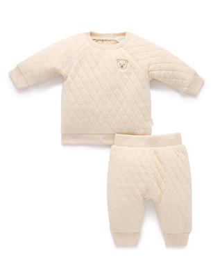 Beige Quilted Track Set - Baby Sets - Purebaby - Purebaby