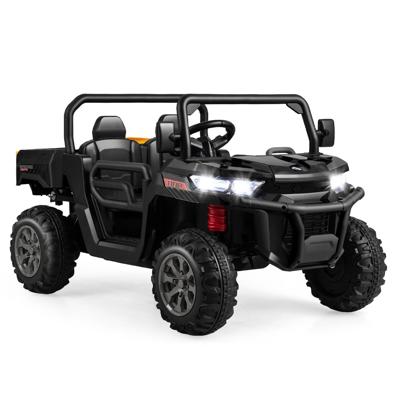 Costway Kid 2-seat Electric Ride On Dump Truck Remote Control 12v Black - Bunnings Australia