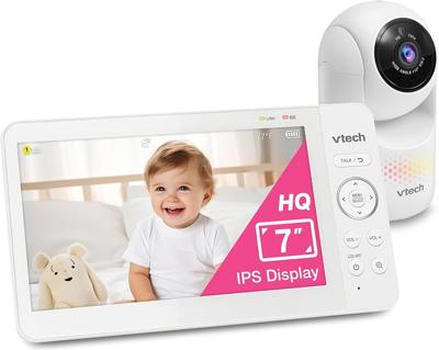 Amazon.com: VTech 7 Baby Monitor with IPS Screen, Pan Tilt Zoom Camera, No WiFi Video Baby Monitor with Camera and Audio, Multi-Color Night Light, 2-W