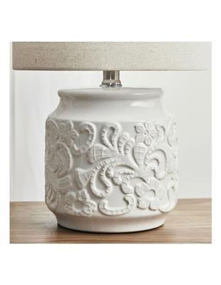 Cooper & Co Florence Modern Ceramic Table Lamp 46cm in White | MYER