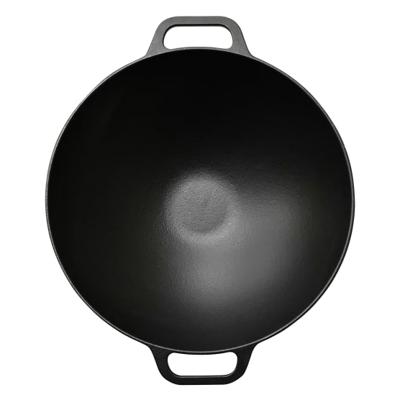 victoria seasoned cast iron wok with handles 36cm - Yuppiechef