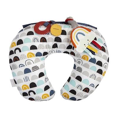 Amazon.com: Boppy Tummy Time Prop, Black and White Modern Rainbows with Teething Toys, A Smaller Size for Comfortable Tummy Time, Attached Toys Encour