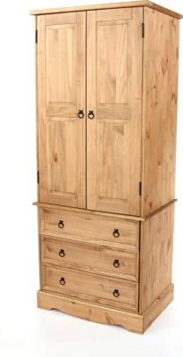 Corona Mexican Pine 2 door, 3 drawer wardrobe – Pine & Oak Warehouse