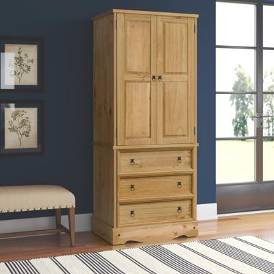Three Posts Lockway 2 Door, 3 Drawer Wardrobe, Pine Antique Wax, Wax, Corona Design & Reviews | Wayfair.co.uk